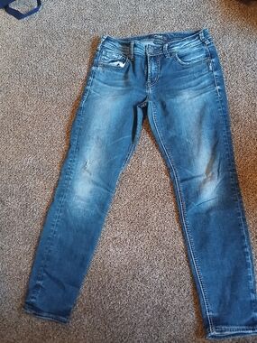 Silver Jeans Blue Cropped Ankle Jeans